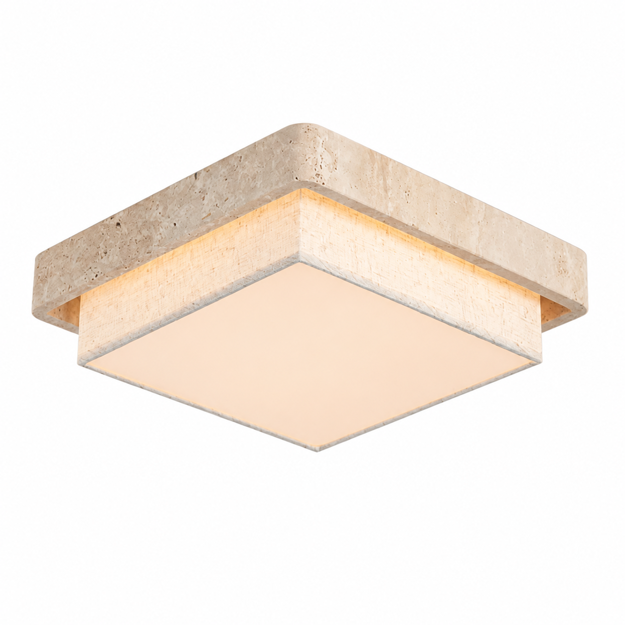 Cavell Wabi Sabi Travertine Flush Mount Ceiling Light