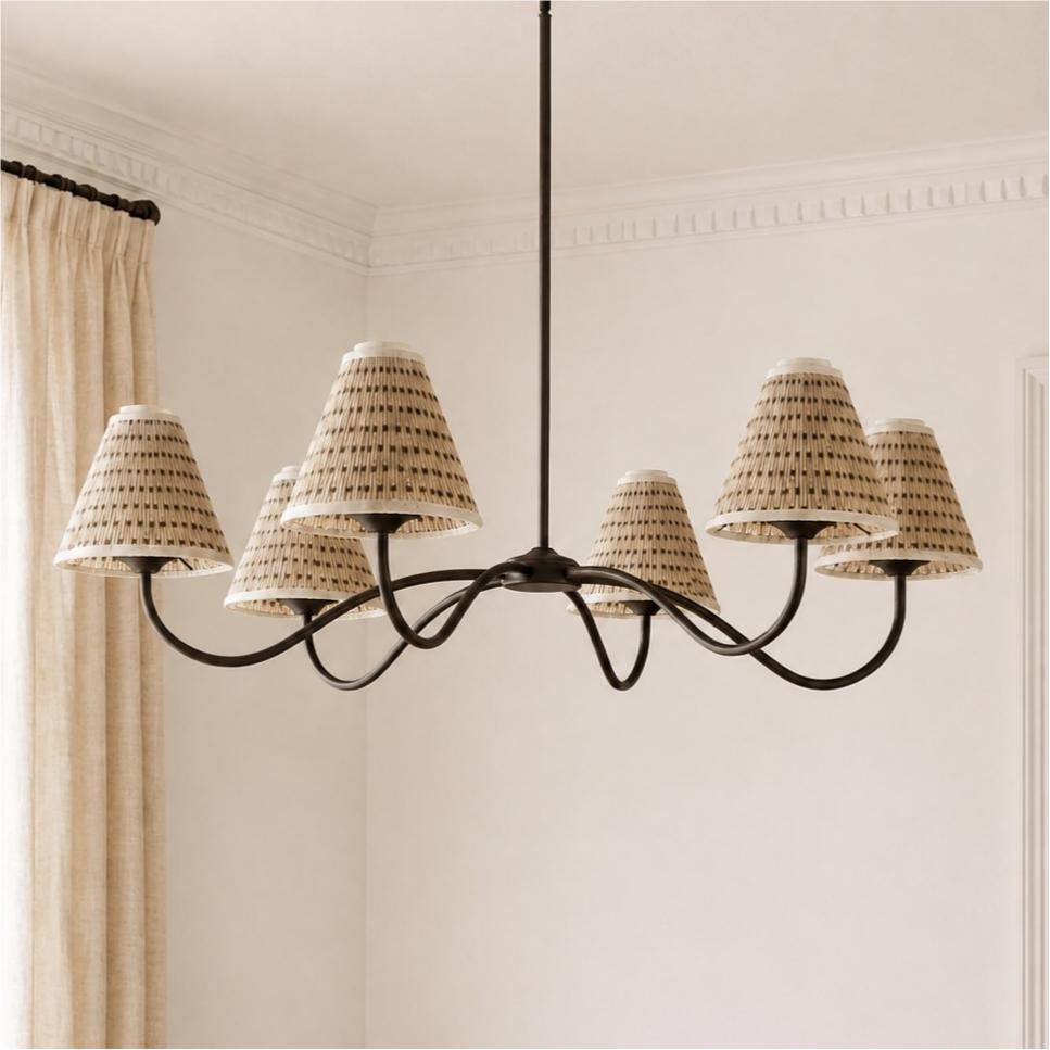 Lysandra Floral Pattern Fabric Branch Pendant Light