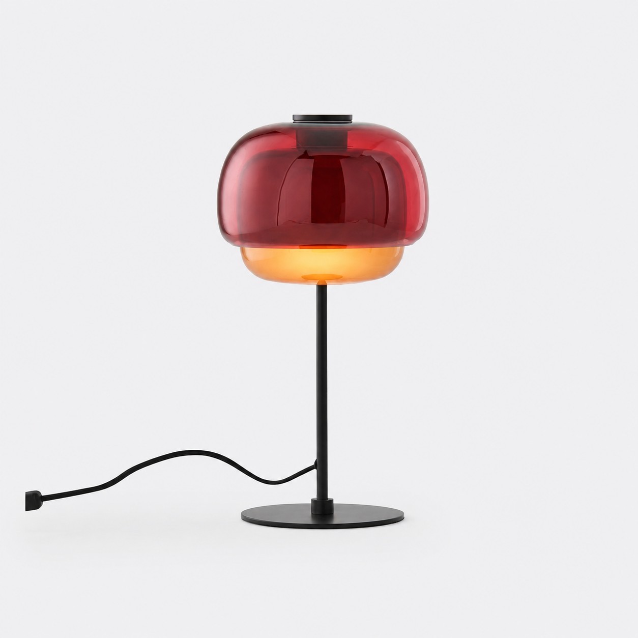Xyndrae Modern Nordic Double-Layered Tinted Glass Table Lamp