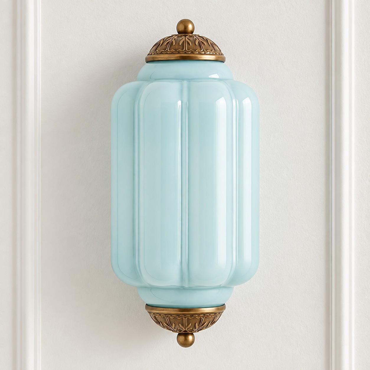 Michael Vintage Eloise Milk Glass Flush Wall Light