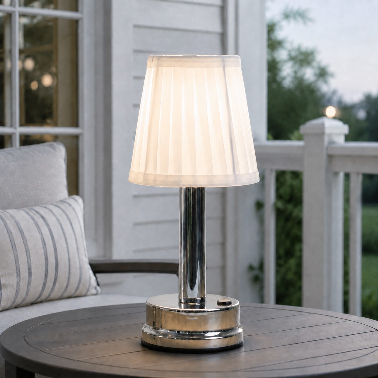 Mariana Cordless Battery Operated Pleated Shade Table Lamp