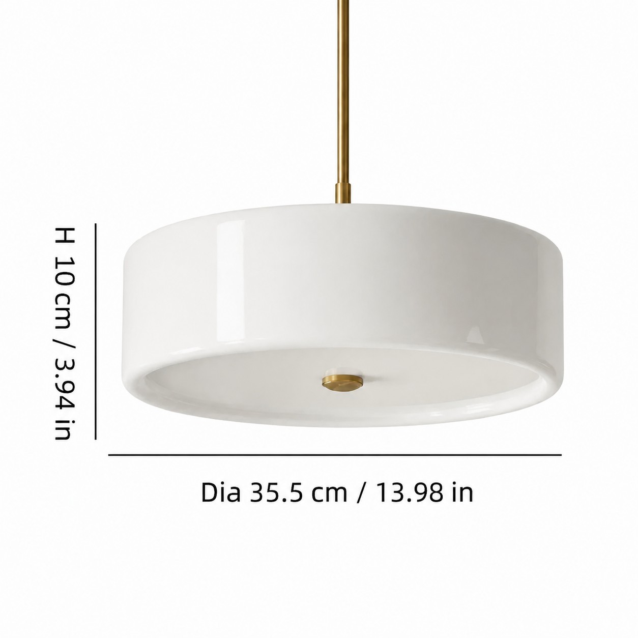 Xavier Modern Glossy Ceramic Drum Pendant Light