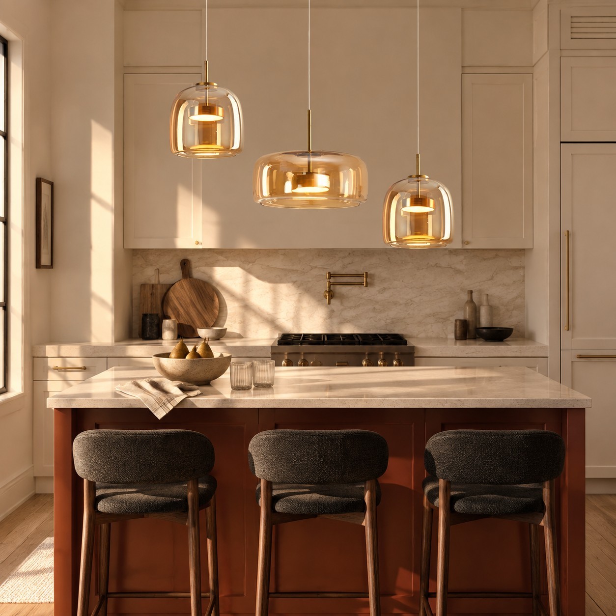 Raith Mouth Blown Glass Shade Pendant Light