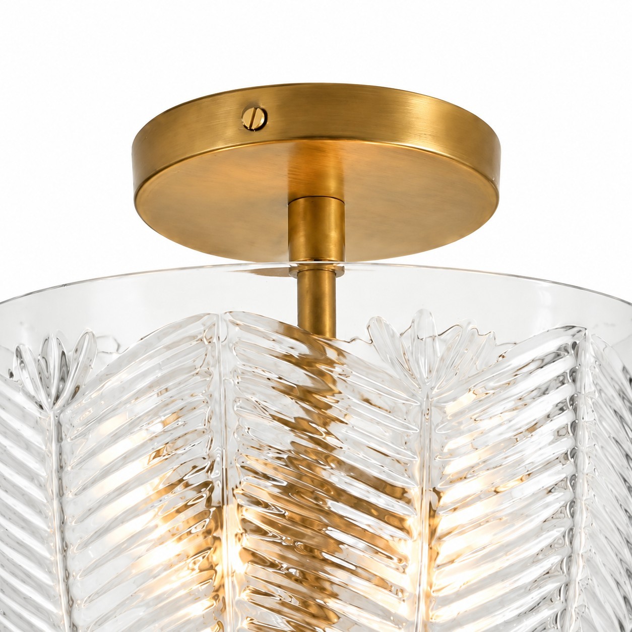 Danica Mid-century  Glass Leaf Round Flush Mount Ceiling Light