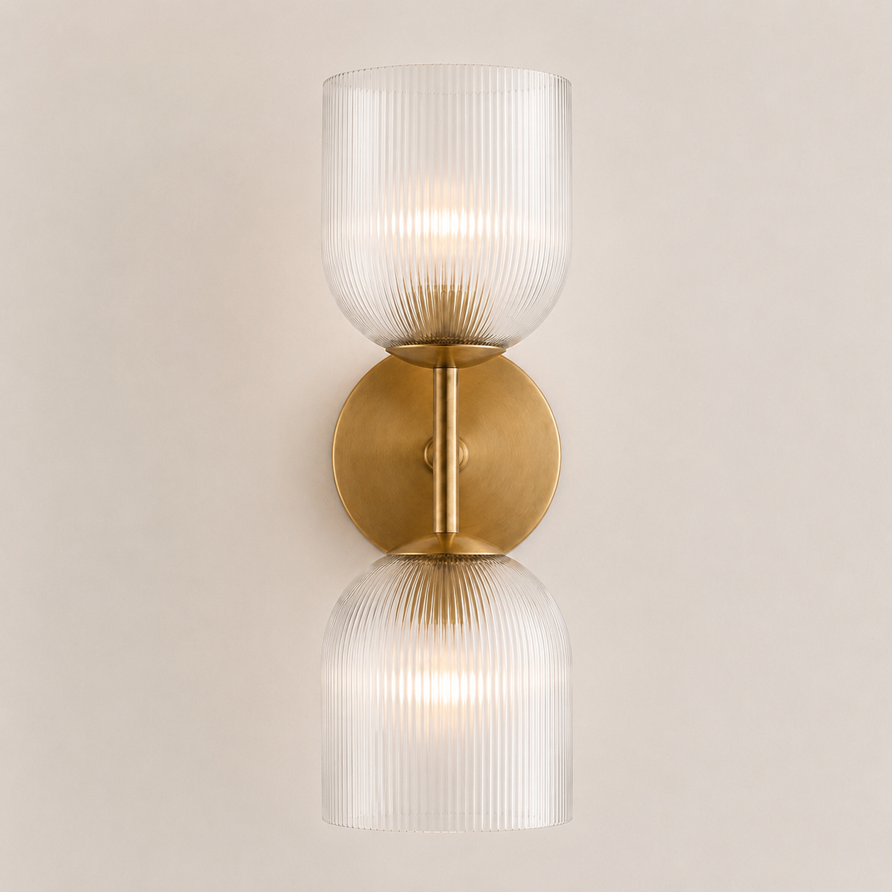 Alain Cooper Ribbed Glass Wall Sconce
