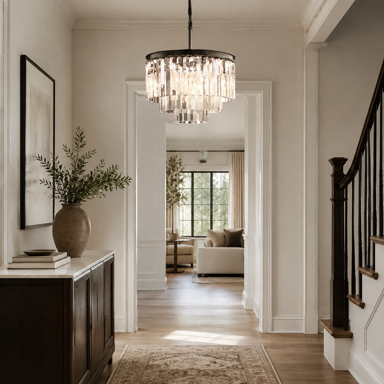 Guinevere Vintage Luxury Tiered Round Crystal Chandelier
