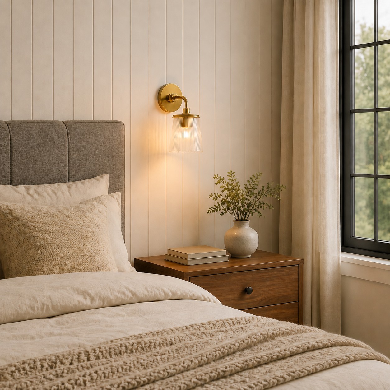 Margot Farmhouse Ribbed Glass 1/2/3 Lights Vanity Wall Sconce