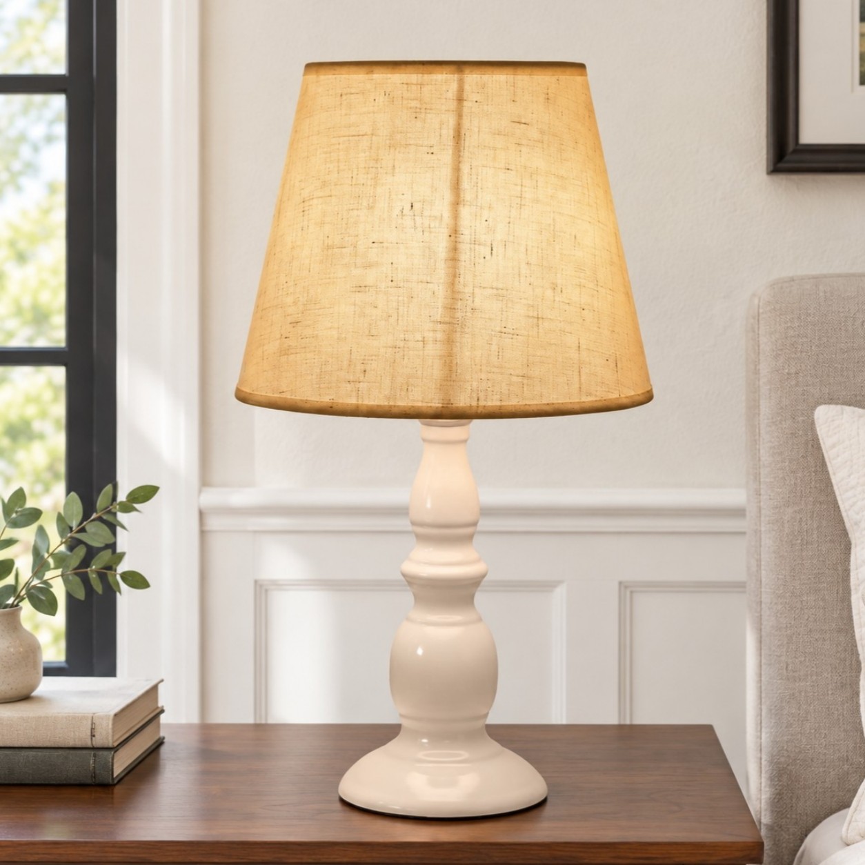 Issac Classic Linen Empire Iron Body Table Lamp
