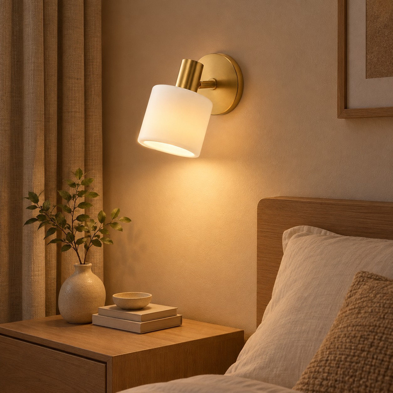 Aura Modern Colorful Adjustable Porcelain Shade Brass Wall Lamp