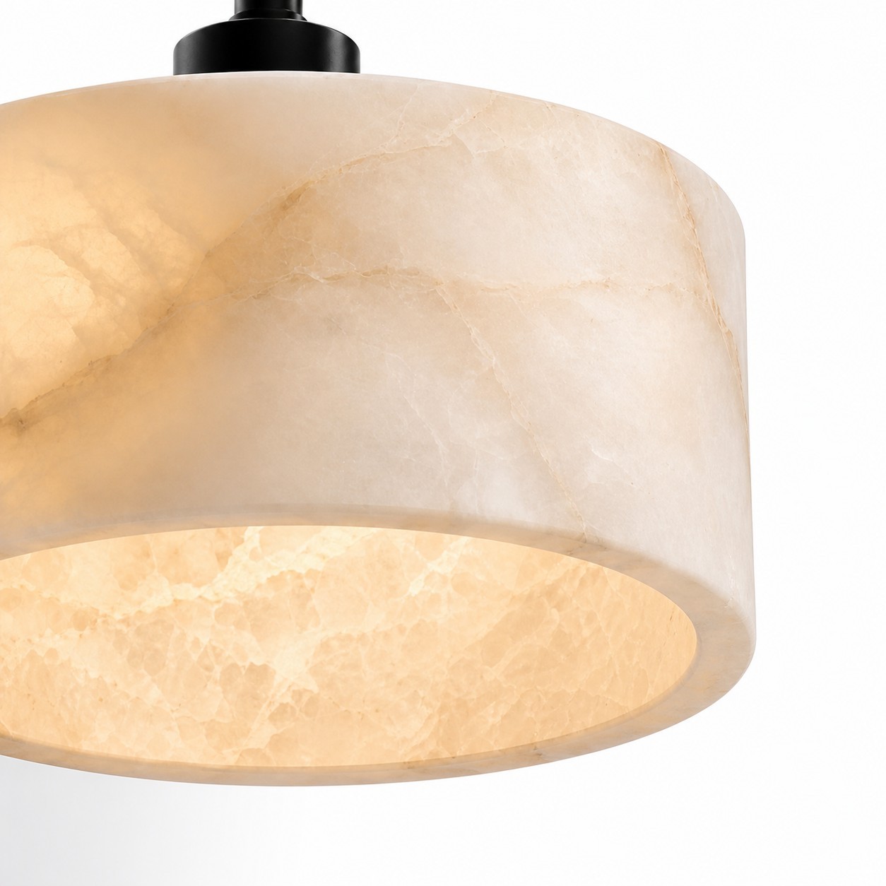 Elliot Wabi Sabi Travertine Wood Cylinder Wall Light