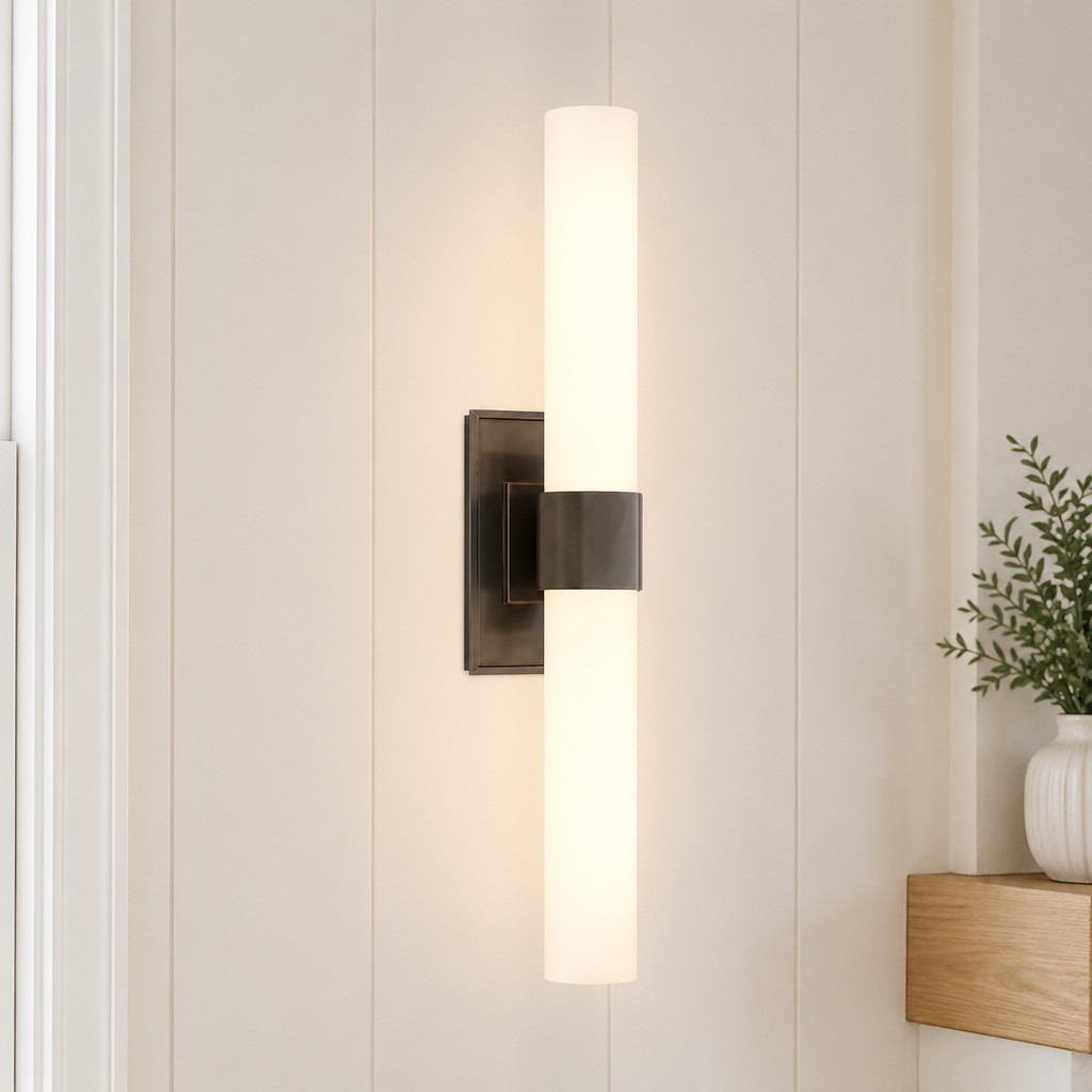 Zinnia Glass Tube Double Wall Mounted Light