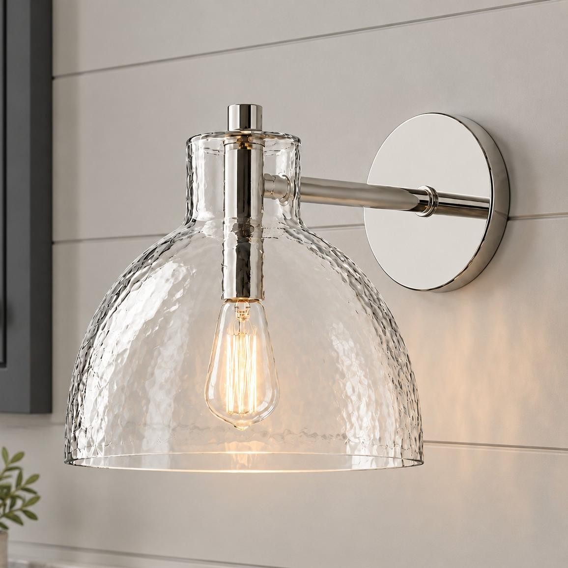 Keen Farmhouse Cooper Recycled Glass Dome Sconce