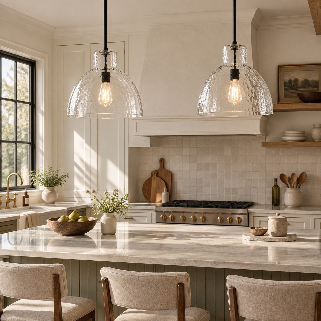 Keen Farmhouse Glass Dome Pendant Light