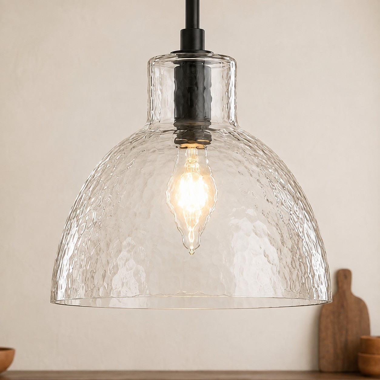 Keen Farmhouse Glass Dome Pendant Light