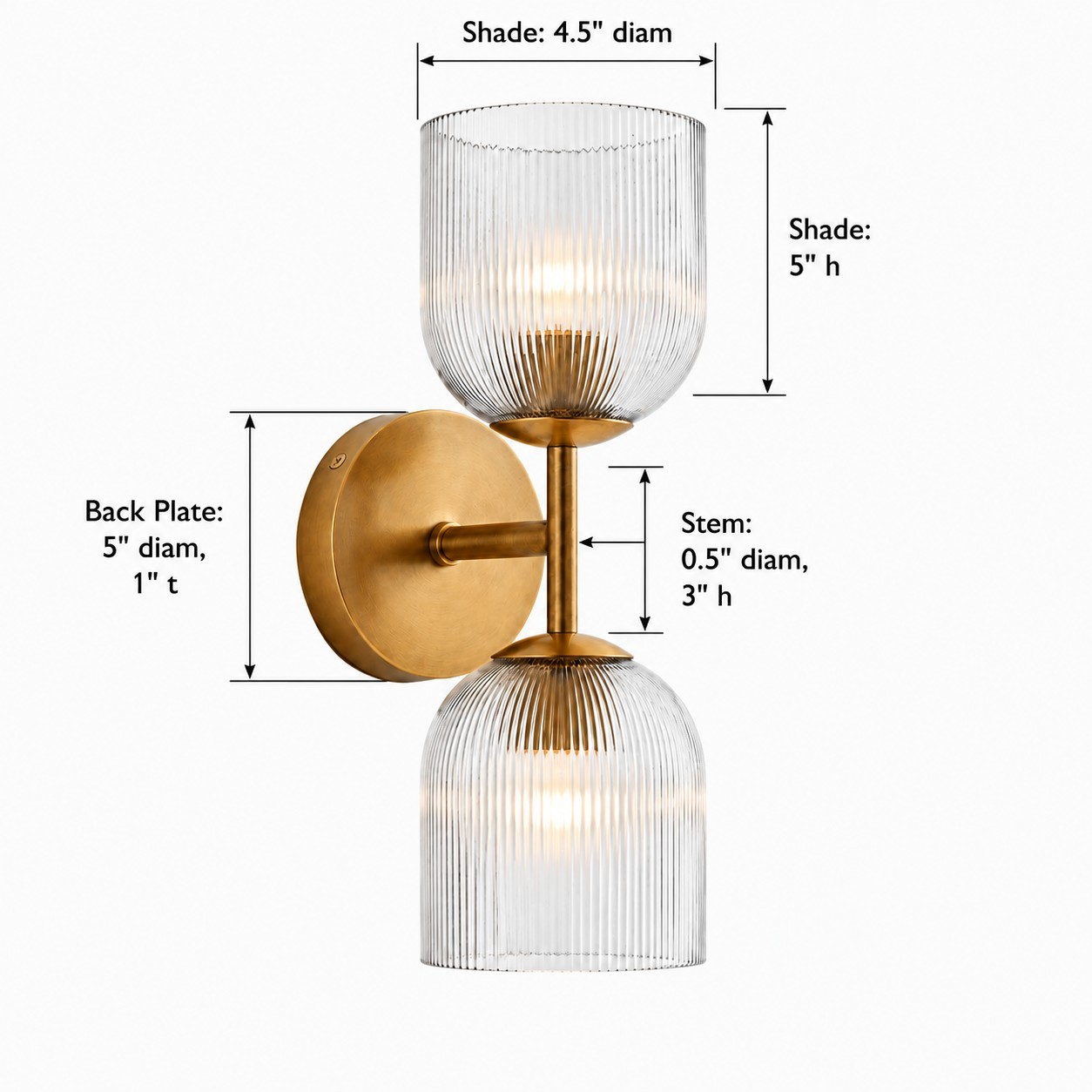 Alain Cooper Ribbed Glass Wall Sconce