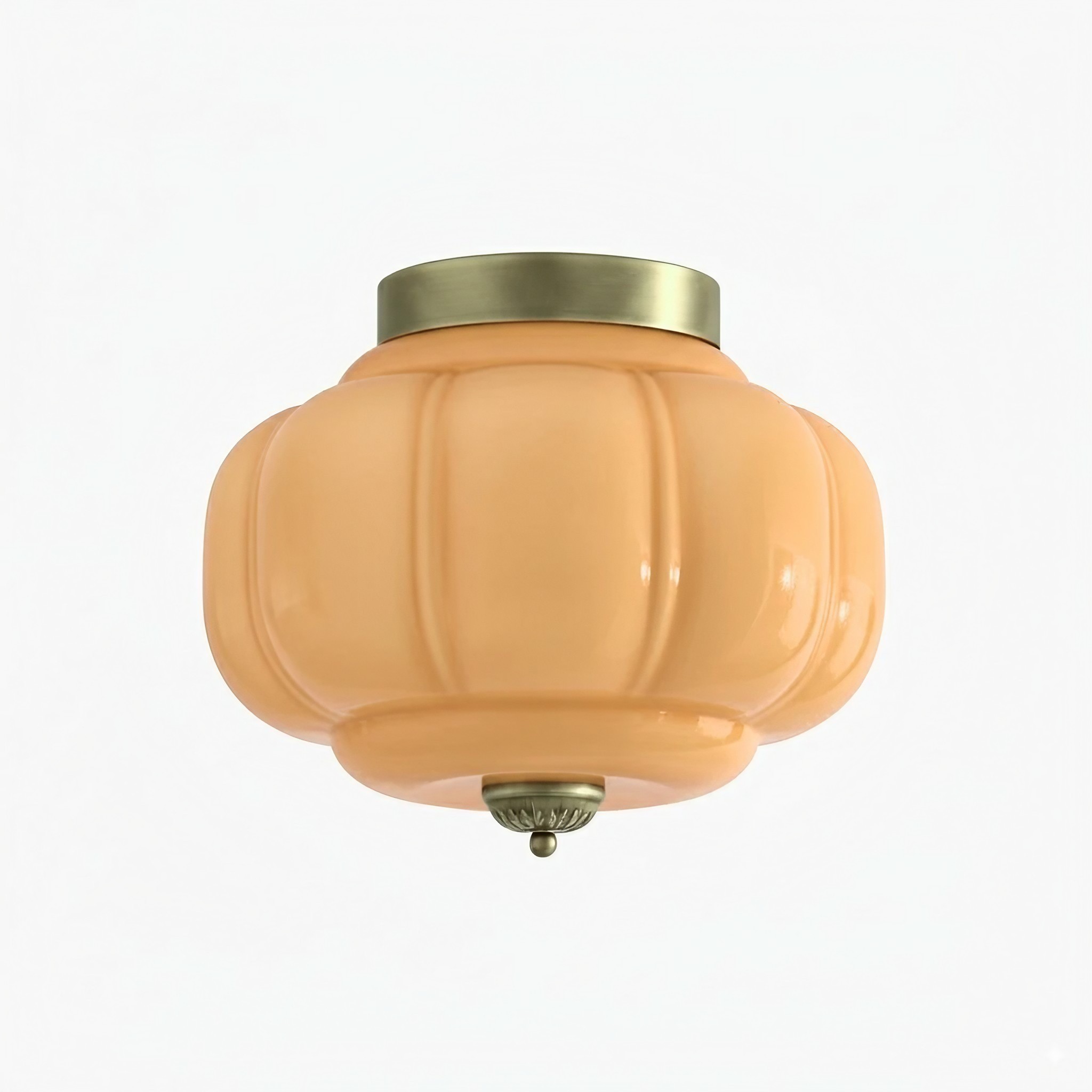 Ozita Retro Milk Glass Semi Flush Mount Eloise Ceiling Light