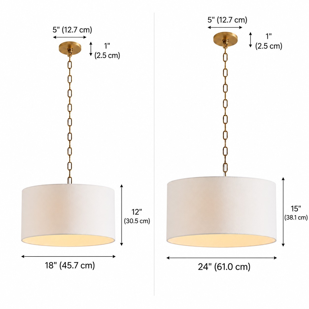 Toren Modern White Linen Drum Pendant Light