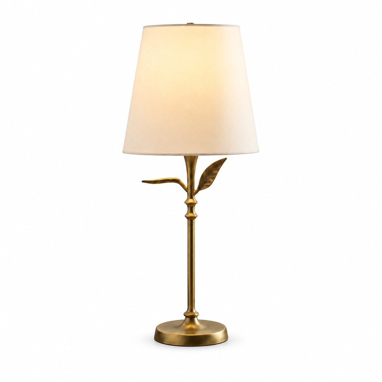 Huxley Rustic Antique Brass Botanical Forged Iron Table Light
