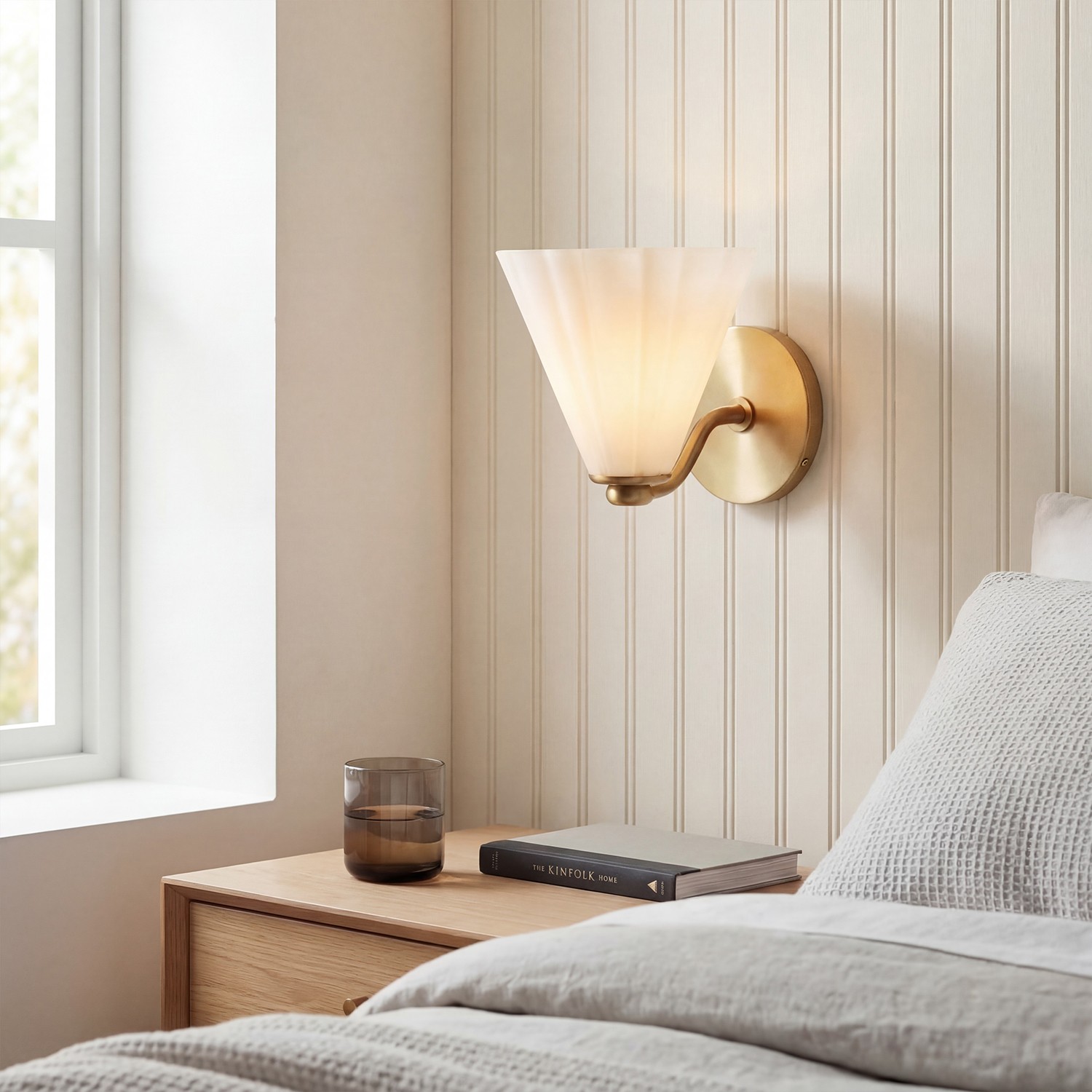 Jaxlynth Modern Rotatable Milk Glass Cone Sconce