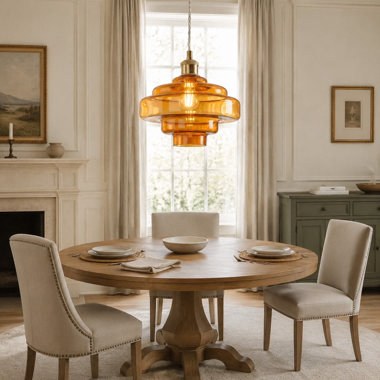 Yves Vintage Tiered Glass Pendant Light