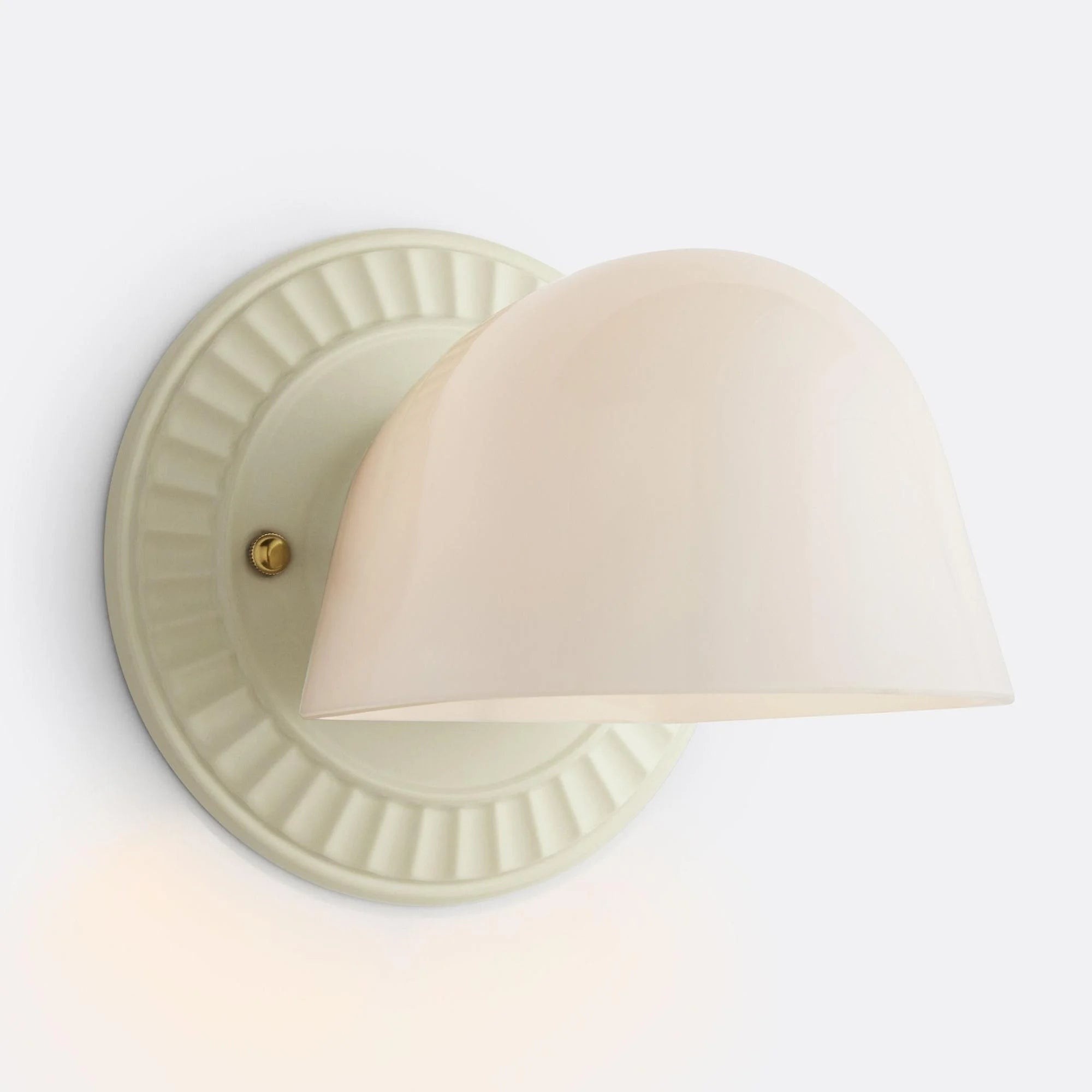 Pyrvyn Mid-Century Modern Milk Glass Shade Wall Sconce
