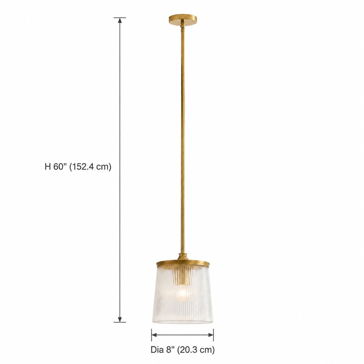 Caleb Modern Trapezoid Ribbed Glass Pendant Light