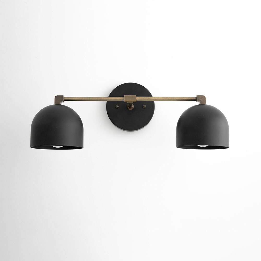 Astair Nordic Metal Deep Dome Vanity Wall Sconce in Rustic Brass