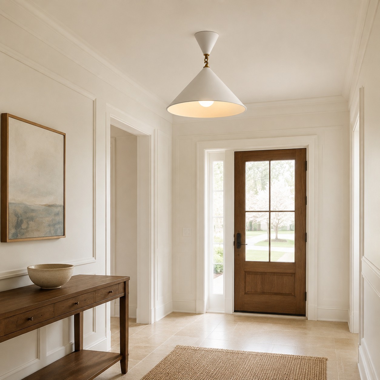Aurelia Minimalist Plaster Cone Pendant Light