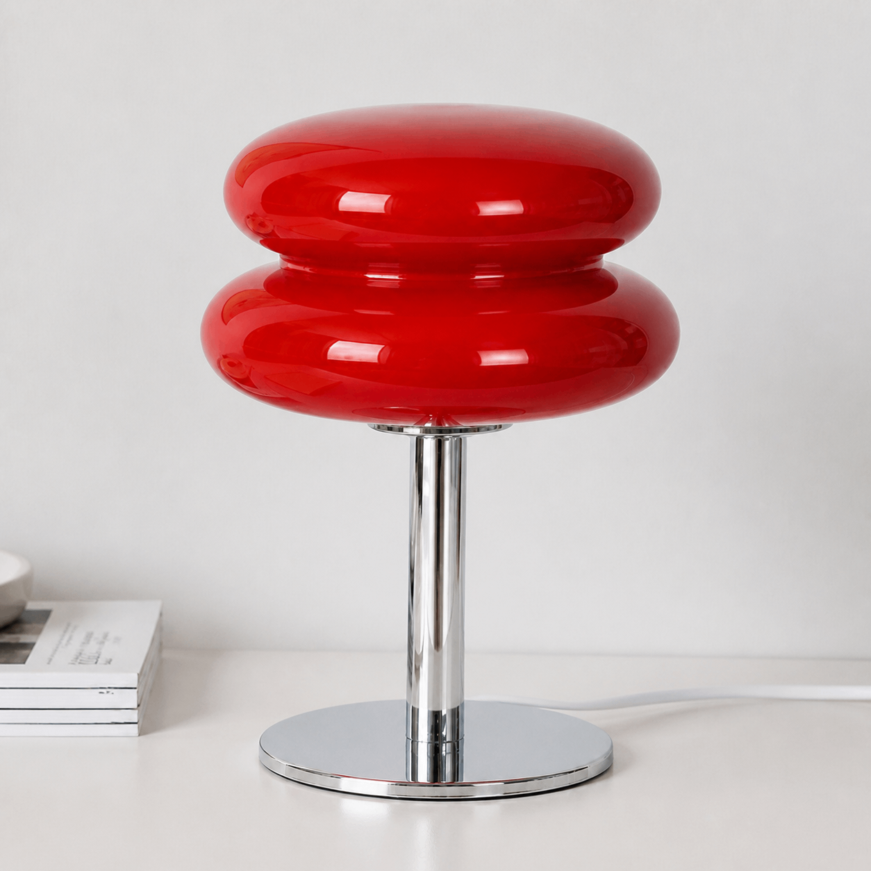 Josie Cream Glass Bauhaus Style Table Lamp