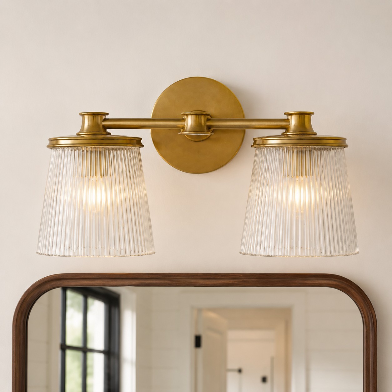 Margot Farmhouse Ribbed Glass 1/2/3 Lights Vanity Wall Sconce