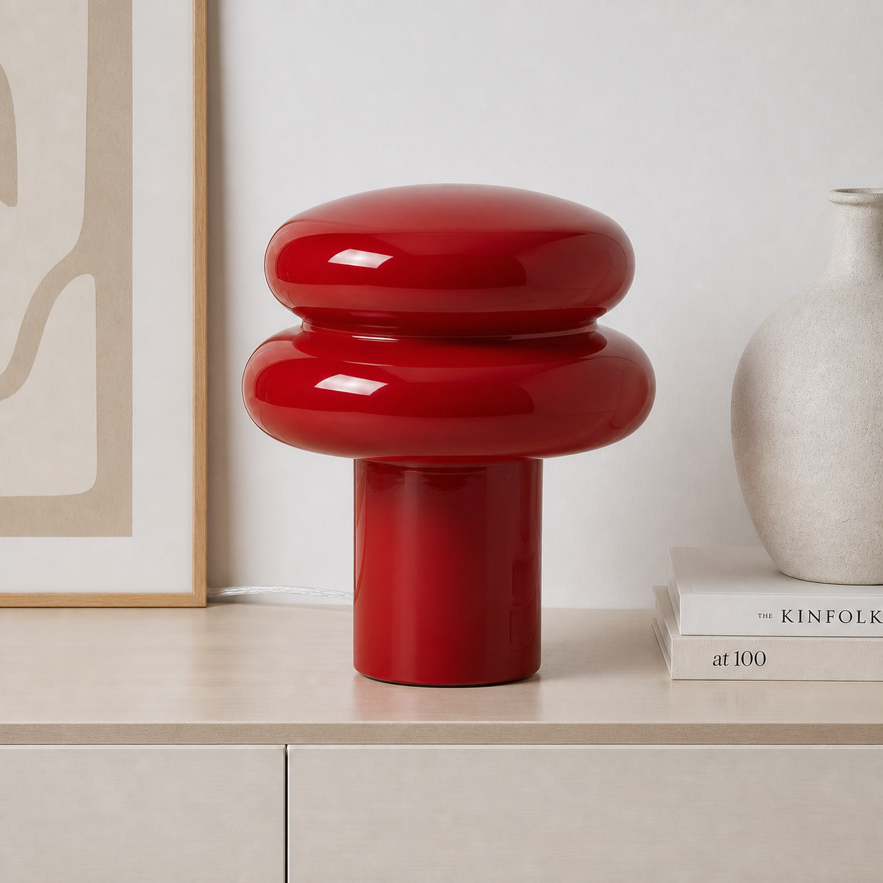 Nymeros Scandinavian Glass Mushroom Table Lamp