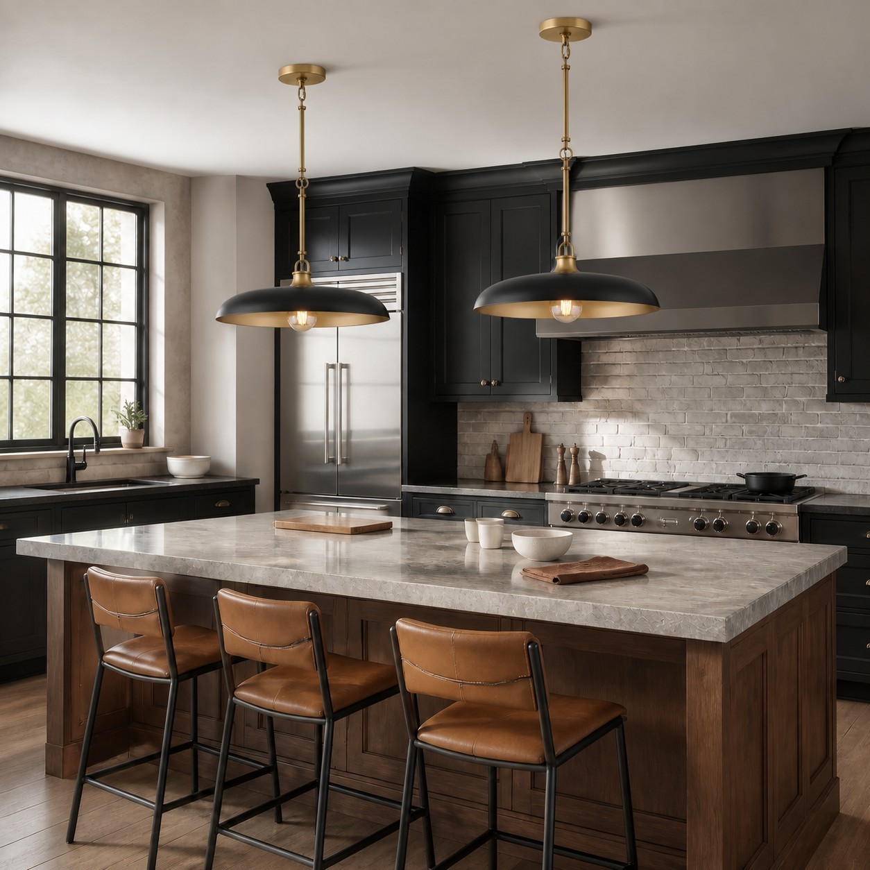 Leila Industrial Rustic Bronze Cone Shade Pendant Light
