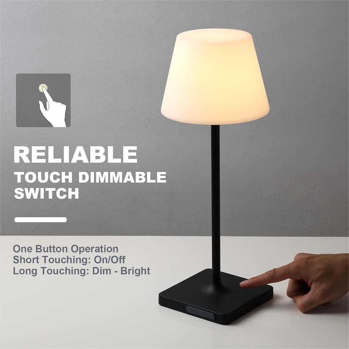 Halley Exquisite Brass Color Rechargeable Dimmable Cordless Table Lamp