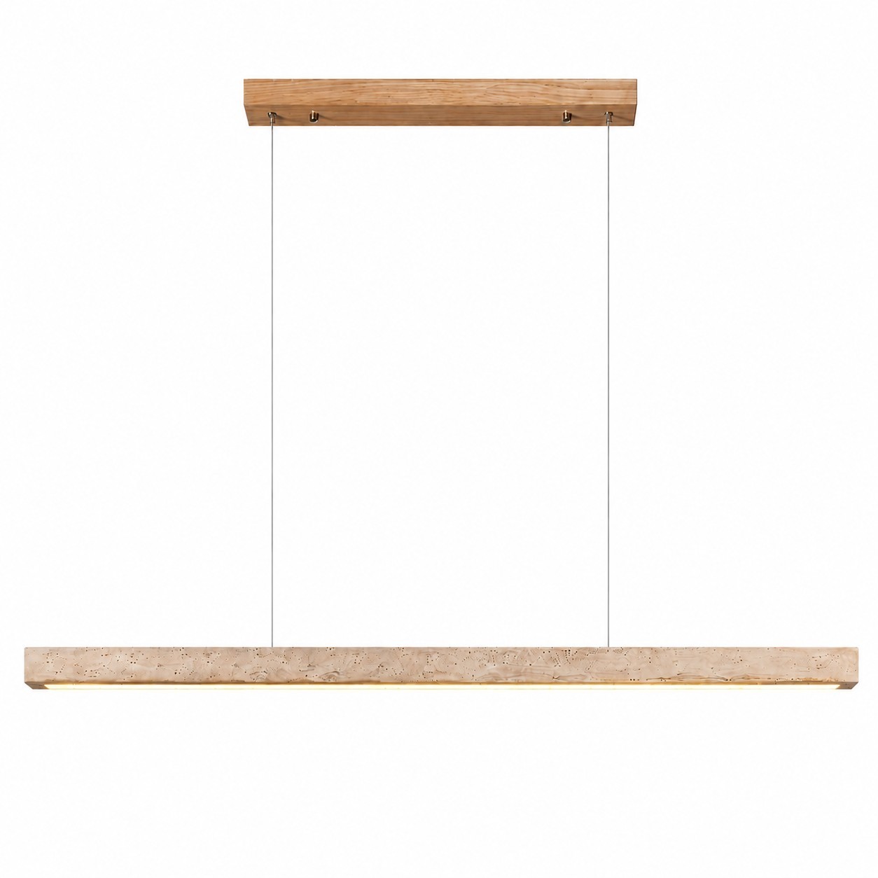 Umberto Minimalist Travertine Linear Pendant Light