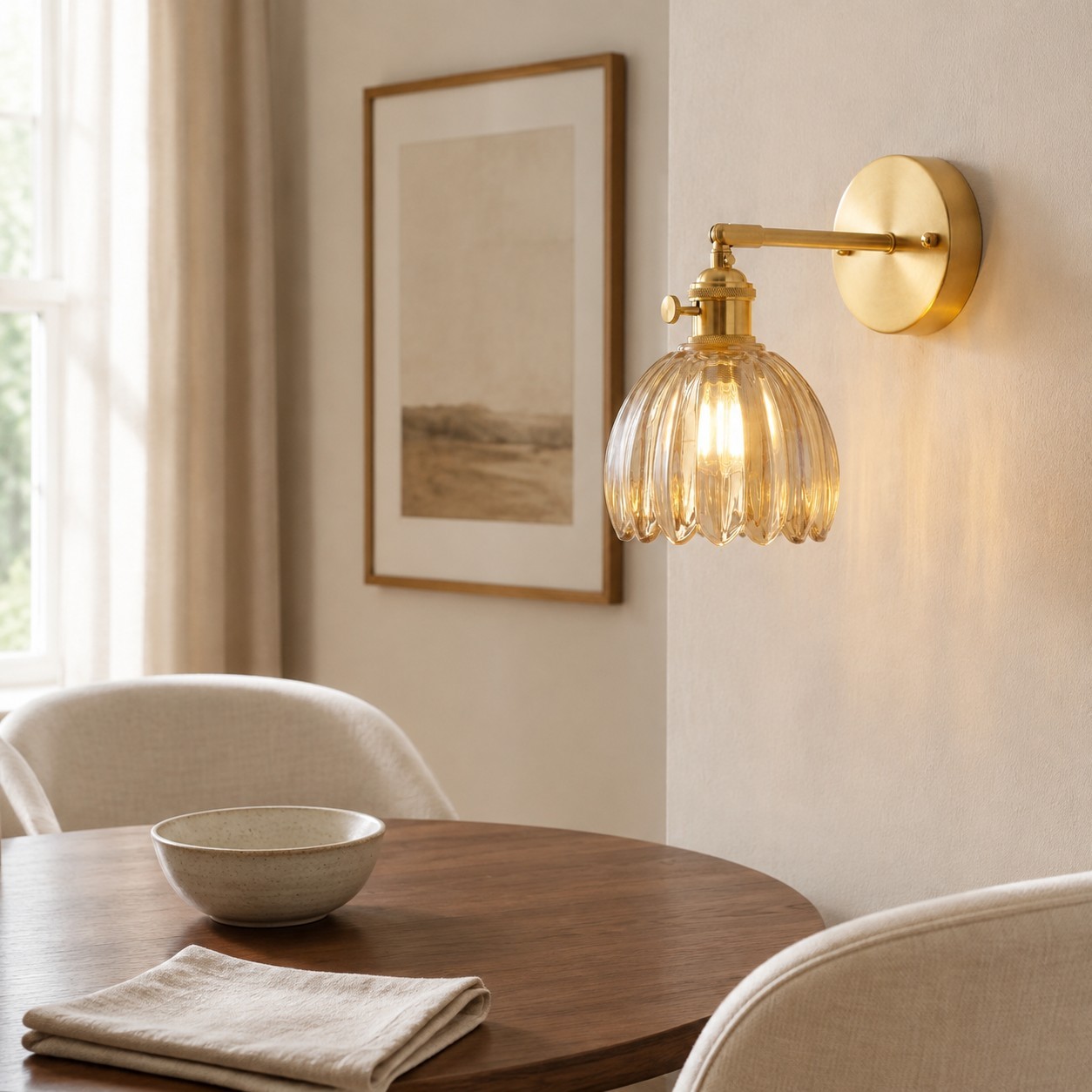 Elara Vintage Glass Tulip Sconce
