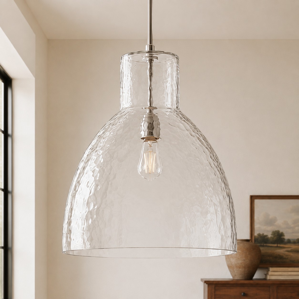 Keen Farmhouse Glass Dome Pendant Light