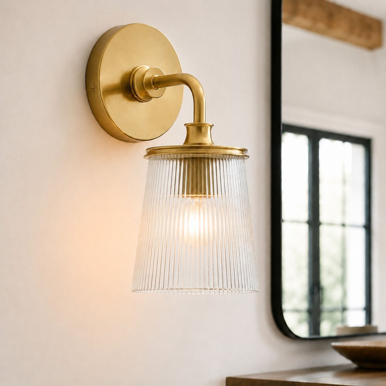 Margot Farmhouse Ribbed Glass 1/2/3 Lights Vanity Wall Sconce