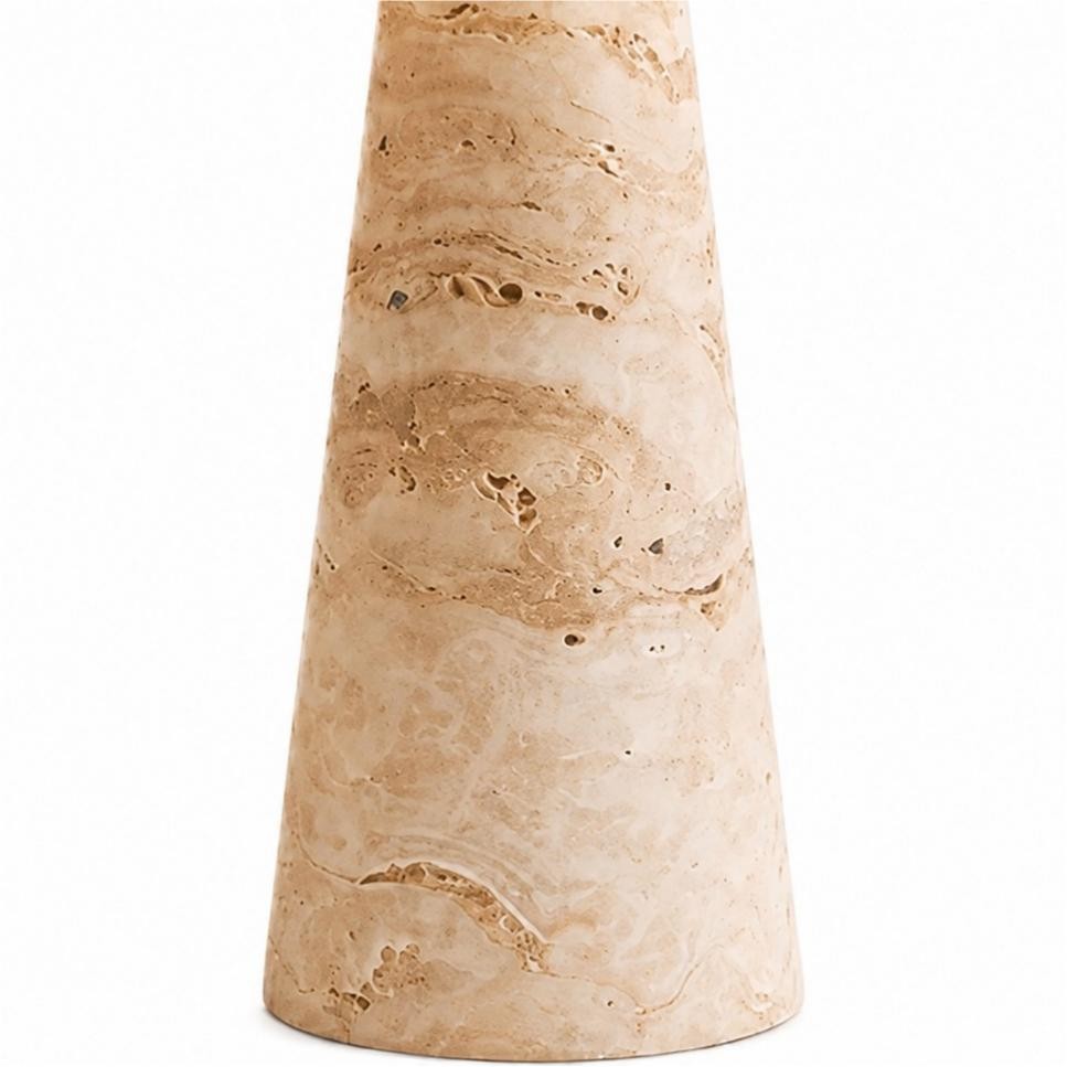 Aelwen Wabi Sabi LED Travertine Disc Table Lamp