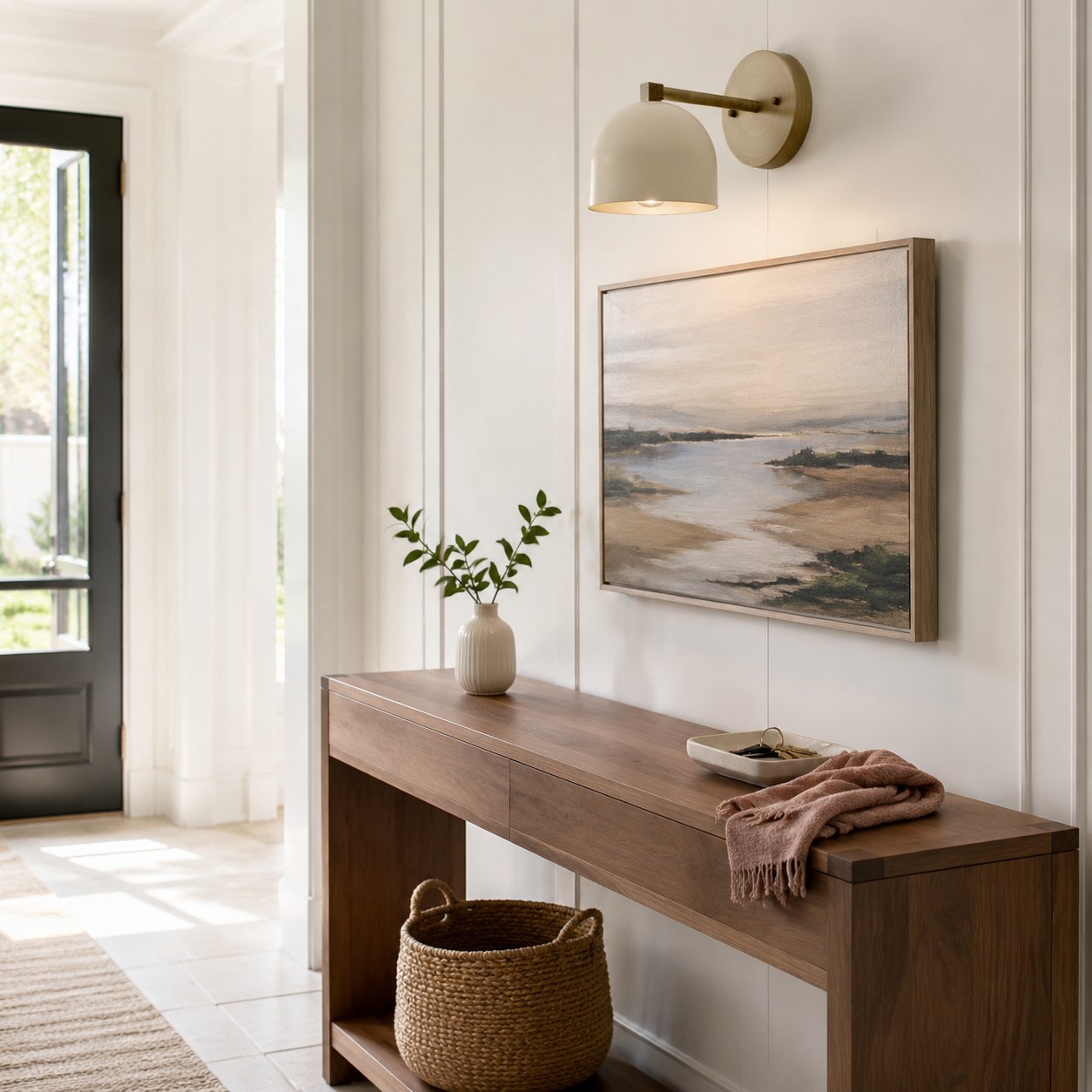 Verai Modern Industrial Cream Metal Dome Wall Sconce