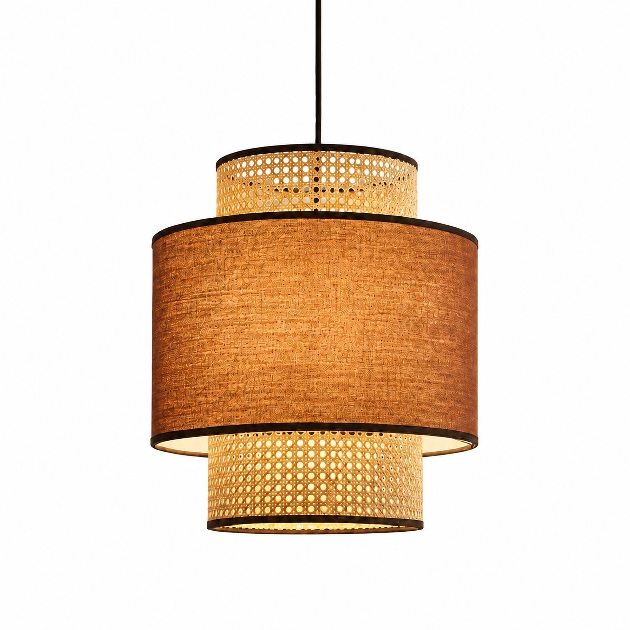 Trisha Rustic Double Cylinder Pendant Light