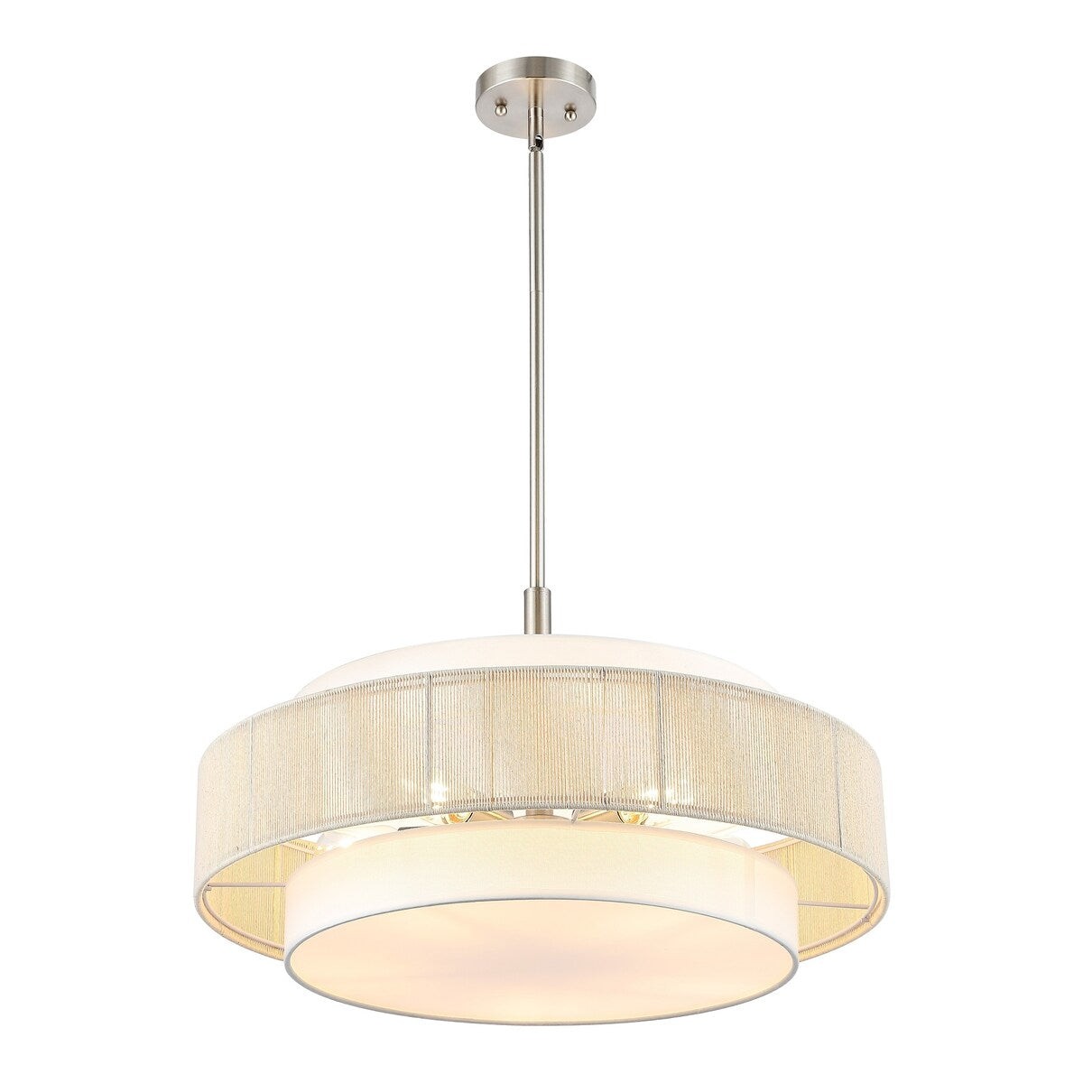 Tim Scandinavian Tiered Fabric Drum Chandelier