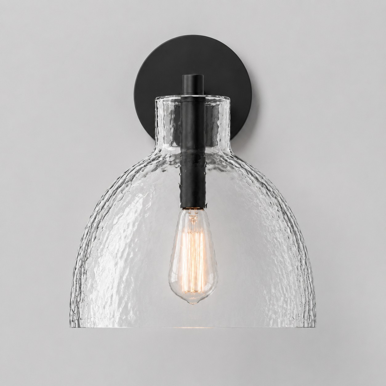 Keen Farmhouse Cooper Recycled Glass Dome Sconce