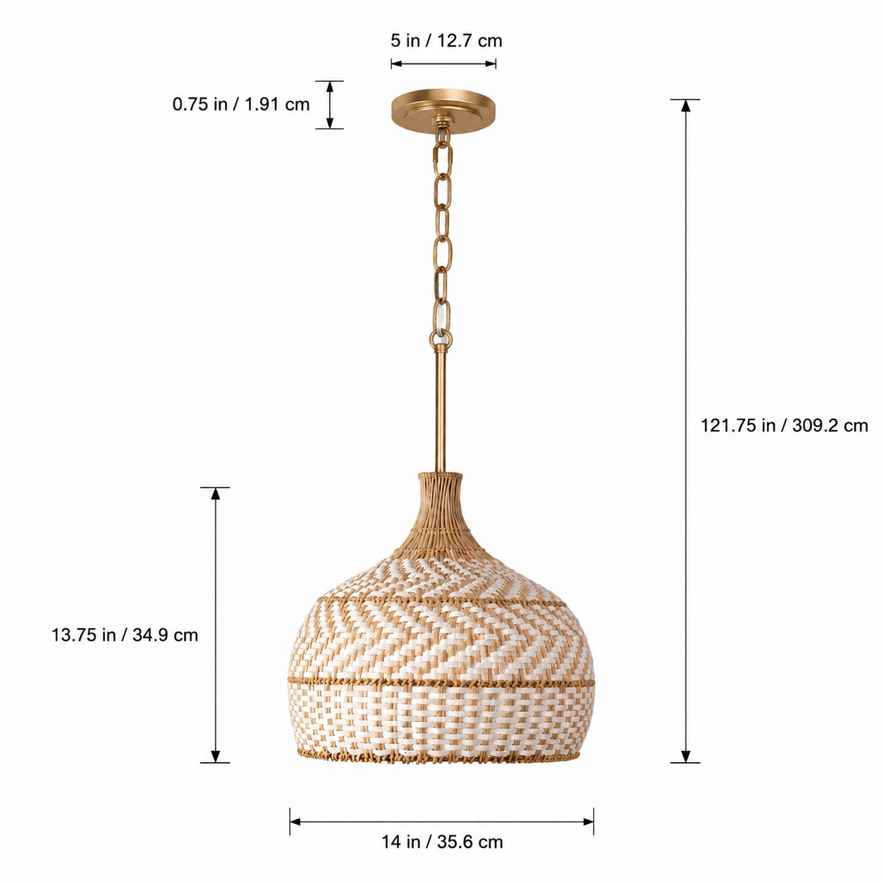 Taviel Coastal Woven Rattan Dome Pendant Light