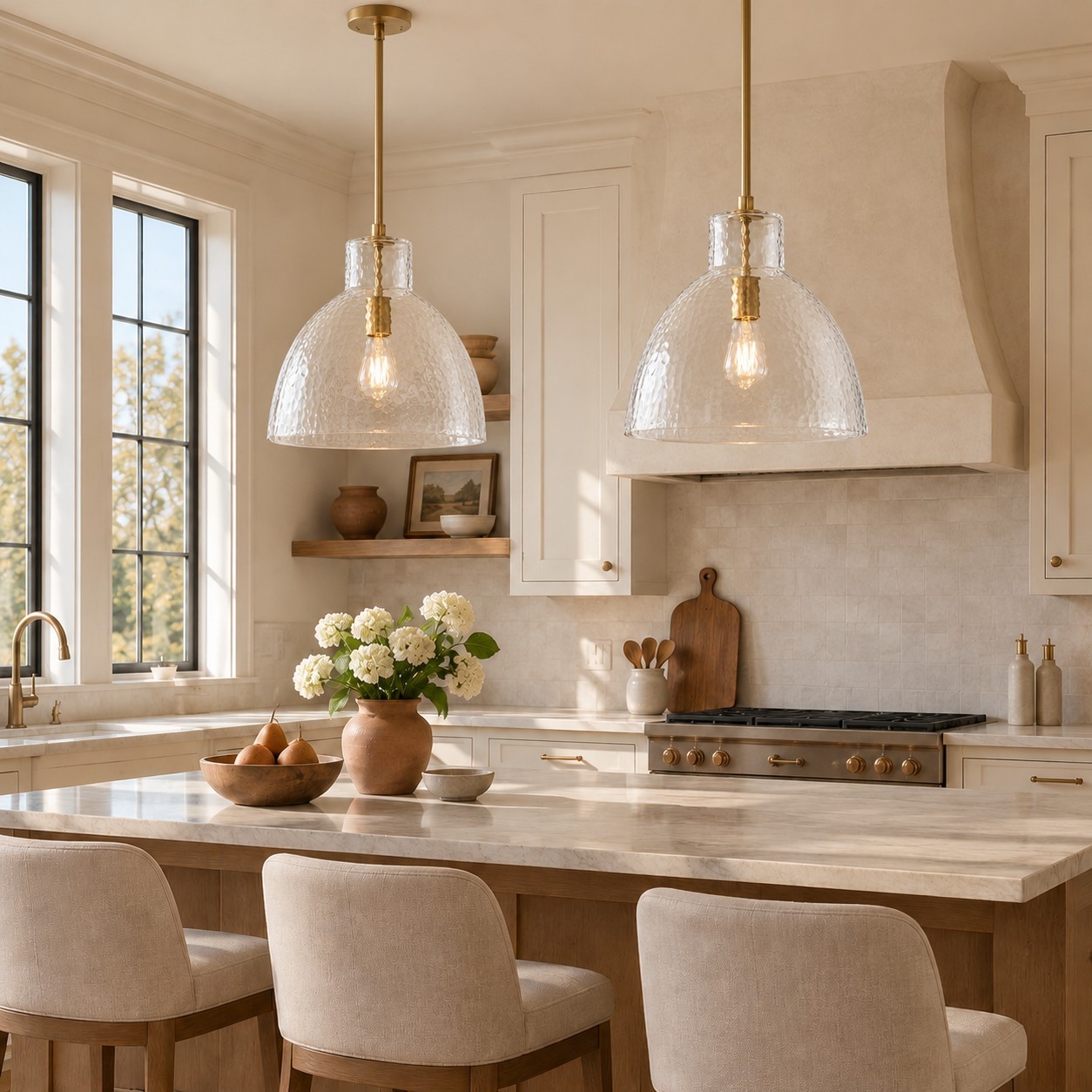 Keen Farmhouse Glass Dome Pendant Light