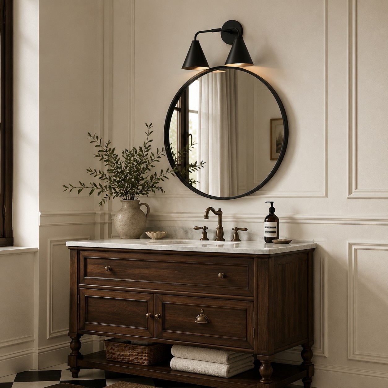 Kaelen Retro Cooper Cone Sconce Light