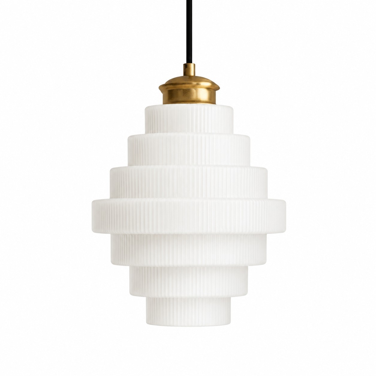 Kaelyn Bottle Shade Stained Striped Glass Pendant Light