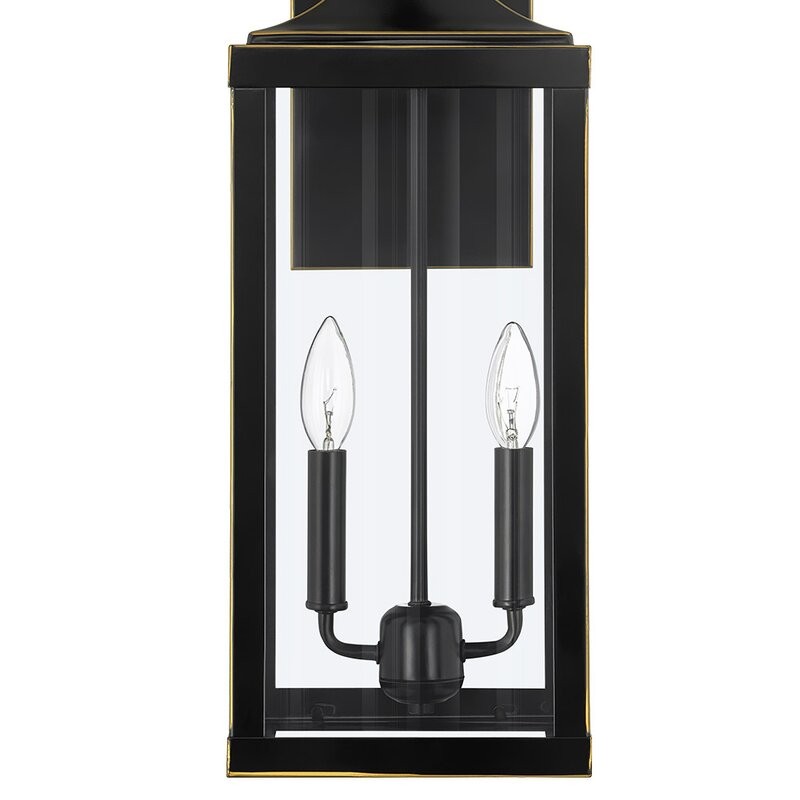 Phelon Large Black Metal Lantern Outdoor Wall Sconce