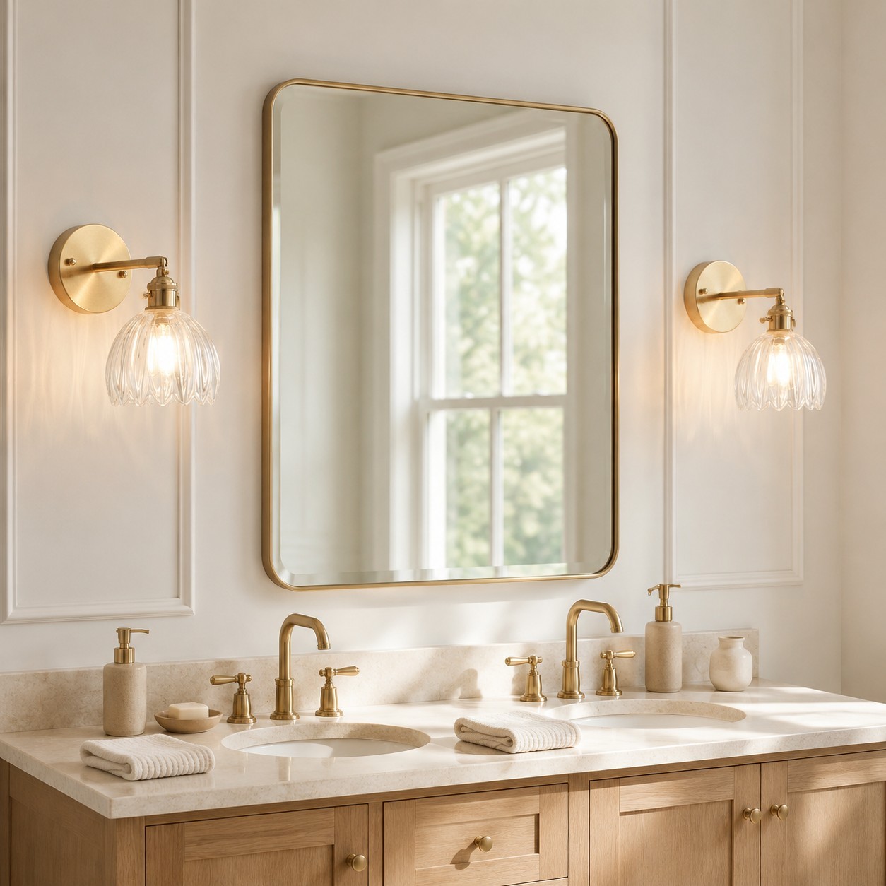 Elara Vintage Glass Tulip Sconce