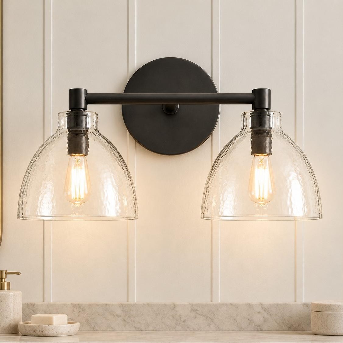 Keen Farmhouse Cooper Recycled Glass Dome Sconce
