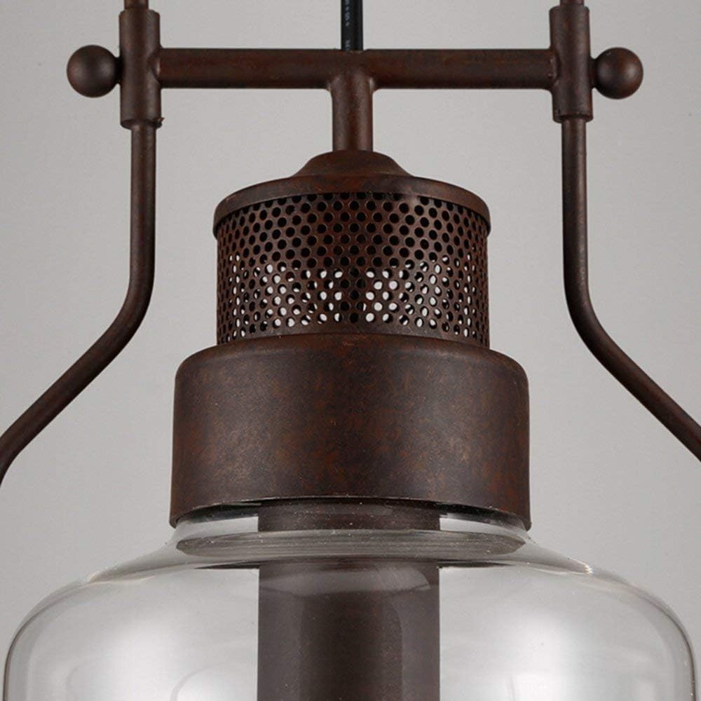 Eryxis Industrial Vintage Iron Glass Jar Pendant Light